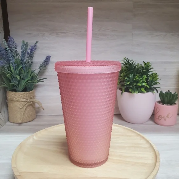 Starbucks Soft Touch Valentine’s Day Light Pink Lemonade Jelly Studded Tumbler - Picture 4 of 7